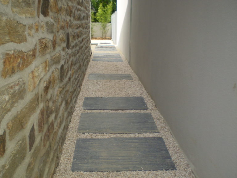 Cheminement en palis de schiste et garvillon Fouesnant - Accès et cheminements - Quimper Brest