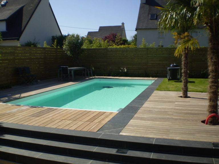 Terrase bois escalieren pierre Rosporden - Terrasses - Quimper Brest